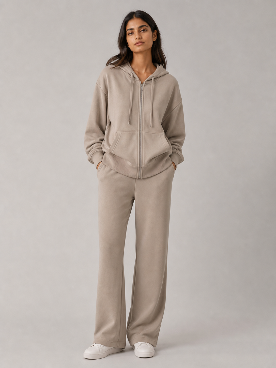 Fermuarlı Rahat Hoodie